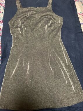 Jodi Kristopher Shimmering Gold Square-Neck Mini Dress